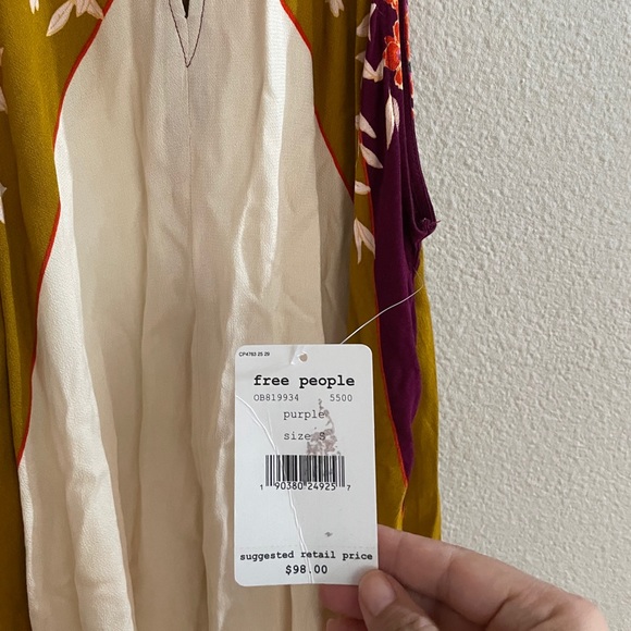 FREE PEOPLE floral print tunic tie high neck NWT - Picture 7 of 11